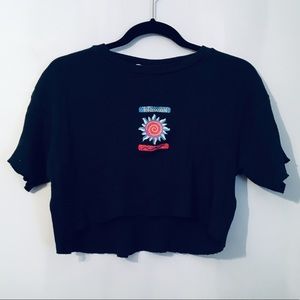 Vintage Dark Blue Sgt. Leisure Hawaii Crop Top